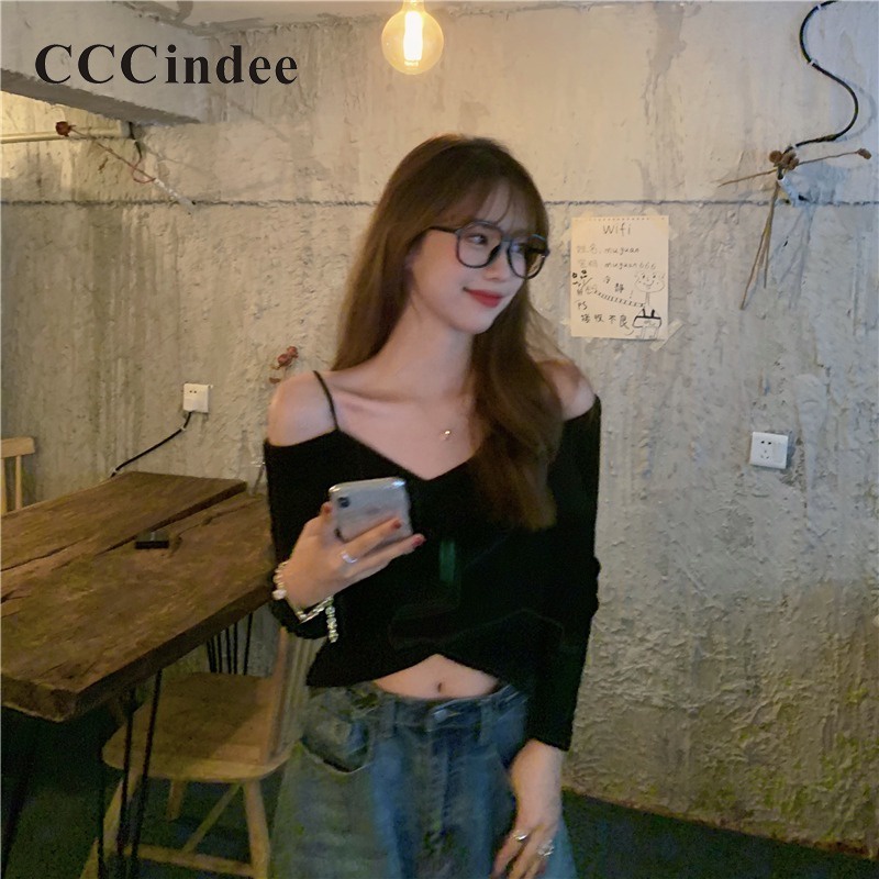cccindee-เสื้อคาร์ดิแกนลําลอง-แขนยาว-เปิดไหล่-ทรงสลิมฟิต-เซ็กซี่-แฟชั่นใหม่-สําหรับสตรี-2023
