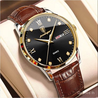 Poedagar Swiss Brand [พร้อมส่ง] 856 นาฬิกาข้อมือ เรืองแสง กันน้ํา แบบบางพิเศษ สําหรับผู้ชาย