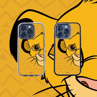 Casetify X Diseney The Lion King Simba เคสโทรศัพท์มือถืออะคริลิค TPU ใส แบบแข็ง ขอบสีดํา สีขาว ลายโลโก้แกะสลัก พร้อมกล่อง สําหรับ Apple IPhone 11 12 13 14 Pro Max