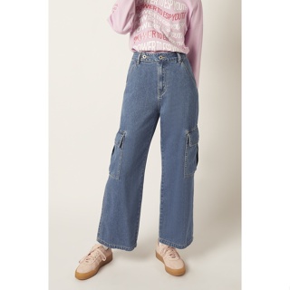 ESP กางเกงคาร์โก้ผ้ายีนส์ ผู้หญิง | Denim Cargo Pants | 5931