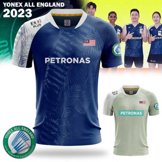 เสื้อกีฬาแขนสั้น ลายทีมชาติแบดมินตัน Yonex All England Petronas Malaysia 2023 Yonex 2023 Victor Petronas 2023 พลัสไซซ์