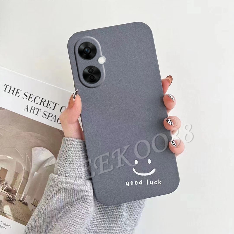 เคสโทรศัพท์มือถือแบบนิ่ม-ผิวด้าน-กันกระแทก-ลายหน้ายิ้ม-สีพื้น-สําหรับ-oneplus-nord-ce-3-2-lite-2t-11-5g