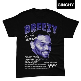 【ใหม่】Chris Brown Breezy T-Shirt | New Album "Iffy" | The Goat CB | Casual | Unisex