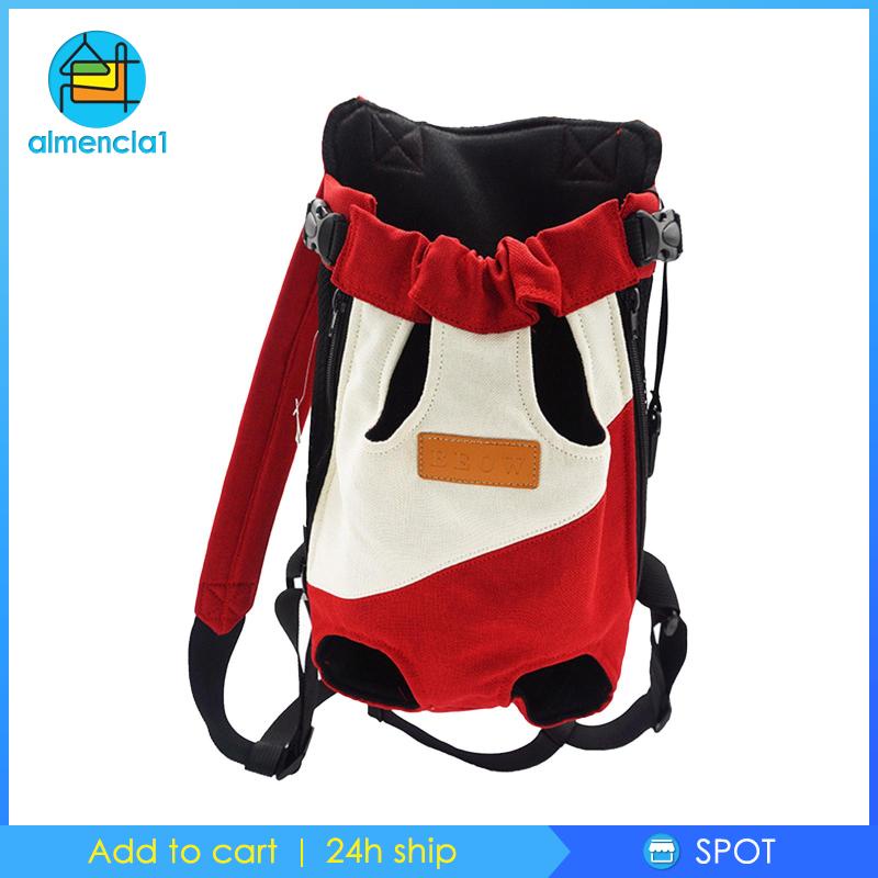 almencla1-กระเป๋าเดินทาง-ใส่สบาย-สีแดง-สีขาว-สําหรับสุนัขเดินเล่น