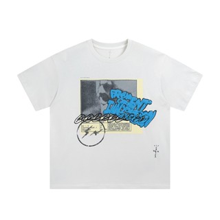 Travis- Scott- Cactus- Jack TS-The latest trend Lightning Fujiwara Hiroshi เสื้อยืดแขนสั้น พิมพ์ลาย สําหรับผู้ชาย และผู้หญิง alikeG3Q4YTY4