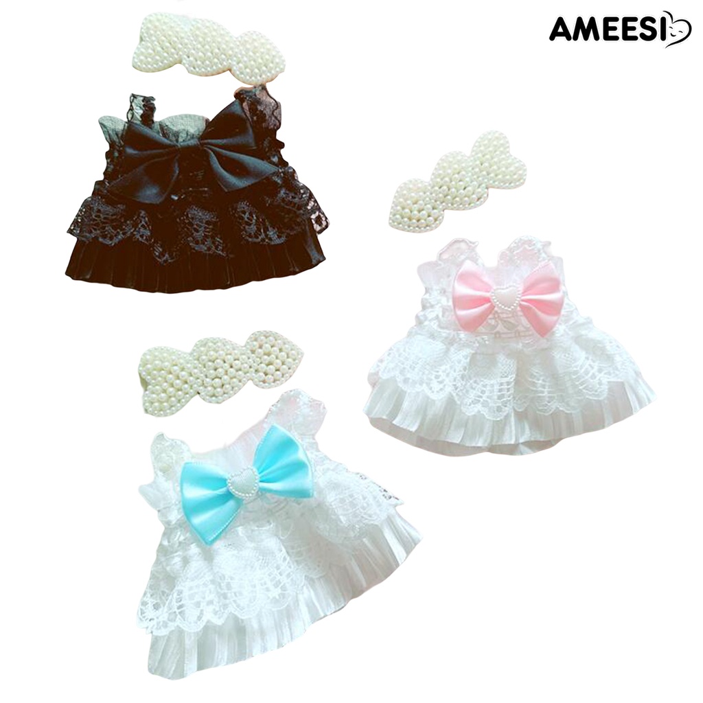 ameesi-เสื้อผ้าตุ๊กตา-ผ้าฝ้าย-ประดับโบว์-ขนาดใหญ่-20-ซม-สีขาว-สําหรับตุ๊กตา