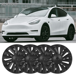 ALASKAR 4PCS 19in ฝาครอบดุมล้อ Matte Black Full Wrap Sporty สำหรับ Tesla รุ่น Y 2020 ถึง 2023