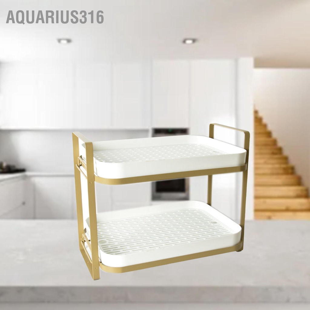 aquarius316-ที่วางแก้วกาแฟสองชั้นความจุขนาดใหญ่ชุดชาชั้นเก็บของถาดรองแก้วน้ำที่วางแก้ว