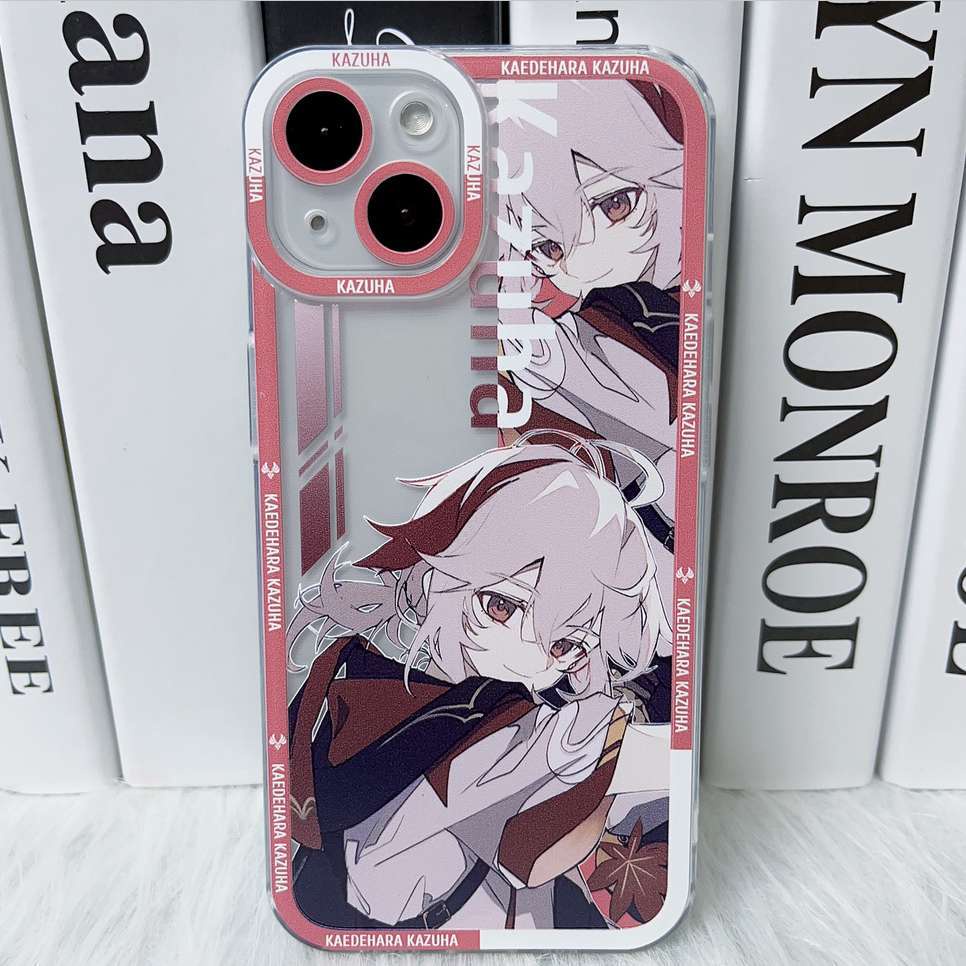 genshin-impact-kaedehara-kazuha-transparent-laser-case-for-iphone-14-13-12-11-pro-promax-x-xs-xsmax-xr-7-8-plus