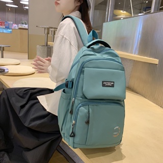 กระเป๋าเป้สะพายหลัง กระเป๋านักเรียน ขนาดใหญ่ จุของได้เยอะ แบบเรียบง่าย สไตล์เกาหลี สําหรับผู้ชาย และผู้หญิง