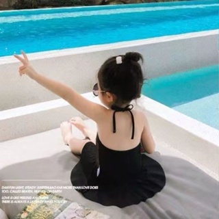 [Do Re Mi] ชุดว่ายน้ำเจ้าหญิงสีดำแฟชั่นใหม่สำหรับเด็กผู้หญิง