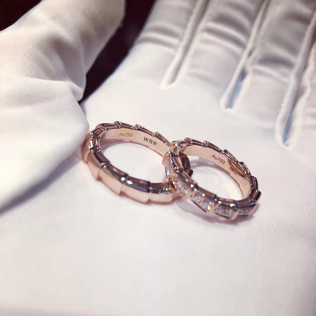 แหวนแต่งงาน-รูปงู-ประดับเพชร-ชุบทอง-18k-สีโรสโกลด์-สไตล์คลาสสิก-สําหรับผู้ชาย-และผู้หญิง