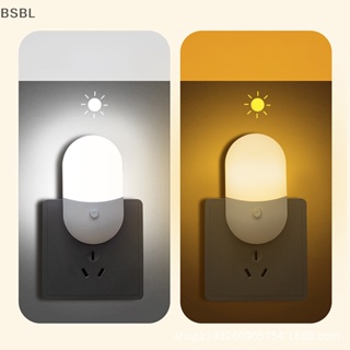 Bsbl โคมไฟกลางคืน LED อัตโนมัติ แบบเสียบปลั๊ก มีเซ็นเซอร์ตรวจจับแสง สีขาวอบอุ่น สําหรับห้องนอนเด็ก
