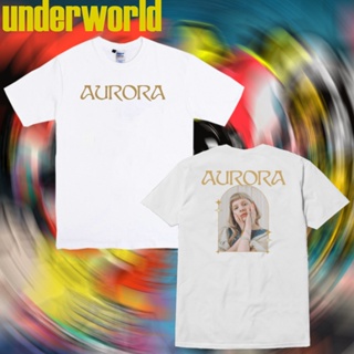 ร้อน 3 oversize T-shirt เสื้อยืด พิมพ์ลาย Aurora With Sei Selina สไตล์วินเทจ S-5XL