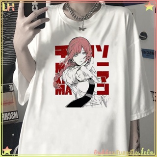 คำแนะนำยอดนิยม！ Chainsaw Man - มากิมะ T-shirt เสื้อยืดอะนิเมะสำหรับผู้หญิงและผู้ชาย สไตล์มังงะญี่ปุ่น แฟชั่น ใหม่