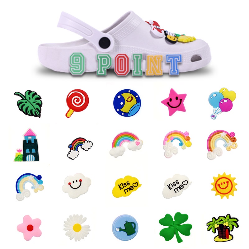 การ์ตูนดอกไม้-ดาว-jibbitz-crocs-บ้านเมฆ-jibbits-charm-clover-สายรุ้ง-jibits-crocks-สําหรับผู้หญิง-รองเท้า-อุปกรณ์เสริม-จี้รองเท้า-หมุดตกแต่ง