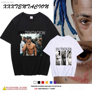 มีความสุข ผลิตภัณฑ์ใหม่👕hot❆♟xxxtentacion ที่ระลึกเสื้อยืด high street hip-hop rap hiphop เสื้อผ้าผู้ชายและผู้หญิงแบรนด