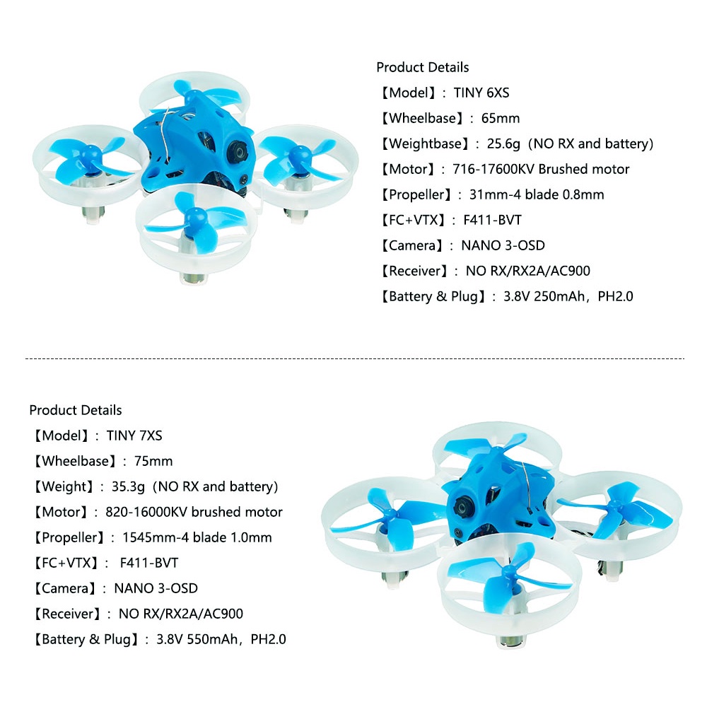 ldarc-tiny-โดรนบังคับ-fpv-6xs-65-มม-7xs-75-มม-f411-5-6a-25mw-runcam-nano-3-osd-0716-17600kv-0820-16000kv-1s