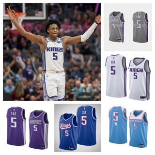 Sacramento Kings #5 DeAaron Fox เสื้อสเวตเตอร์ของเสื้อบาสเก็ตบอล NBA Jersey