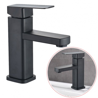 Steel Faucet 304 Stainless Steel Basin Faucet Plastic Handle For Bathroom