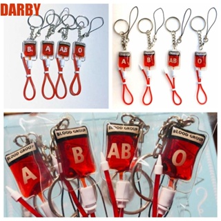 Darby พวงกุญแจ PVC รูปเลือด AB O AB พลาสม่า แฟชั่น สําหรับห้อยกระเป๋า DIY