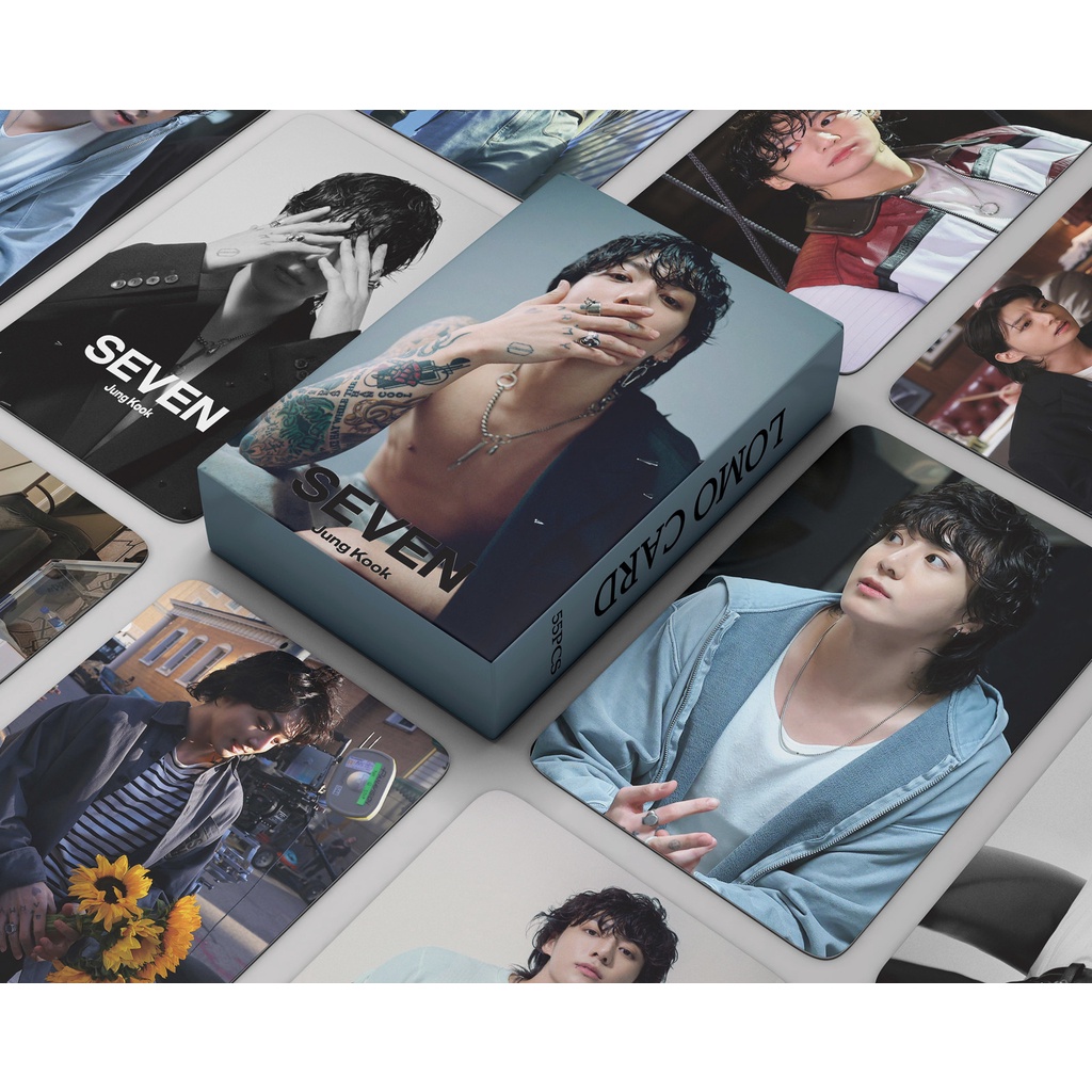 โปสการ์ดโลโม่-อัลบั้มใหม่-jungkook-seven-solo-bt-s-bts-jk-kpop-จํานวน-55-ชิ้น-ต่อกล่อง