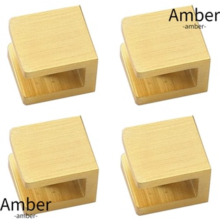 AMBER แคลมป์หนีบกระจกอาบน้ํา ทรงสี่เหลี่ยม สีทอง ไร้กรอบ สําหรับกระจก 6~10 มม. 4 ชิ้น