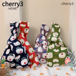 CHERRY3 กระเป๋าถือลําลอง ทรงโท้ท ผูกปม ใช้ซ้ําได้