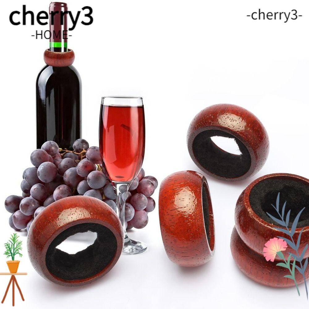 cherry3-ที่จับขวดไวน์-แบบไม้-กันล้น-แบบพกพา-สีแดง-สีเหลือง-สําหรับบ้าน-3-ชิ้น