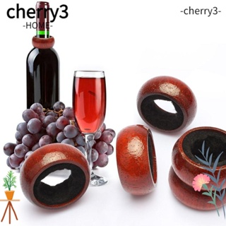 Cherry3 ที่จับขวดไวน์ แบบไม้ กันล้น แบบพกพา สีแดง สีเหลือง สําหรับบ้าน 3 ชิ้น