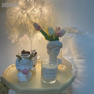  DDORIA เดสก์ท็อปแจกันดอกไม้เรซิ่นแปรงแต่งหน้าปากกาตกแต่งผู้ถือรูปปั้นออแกไนเซอร์สำหรับห้อง