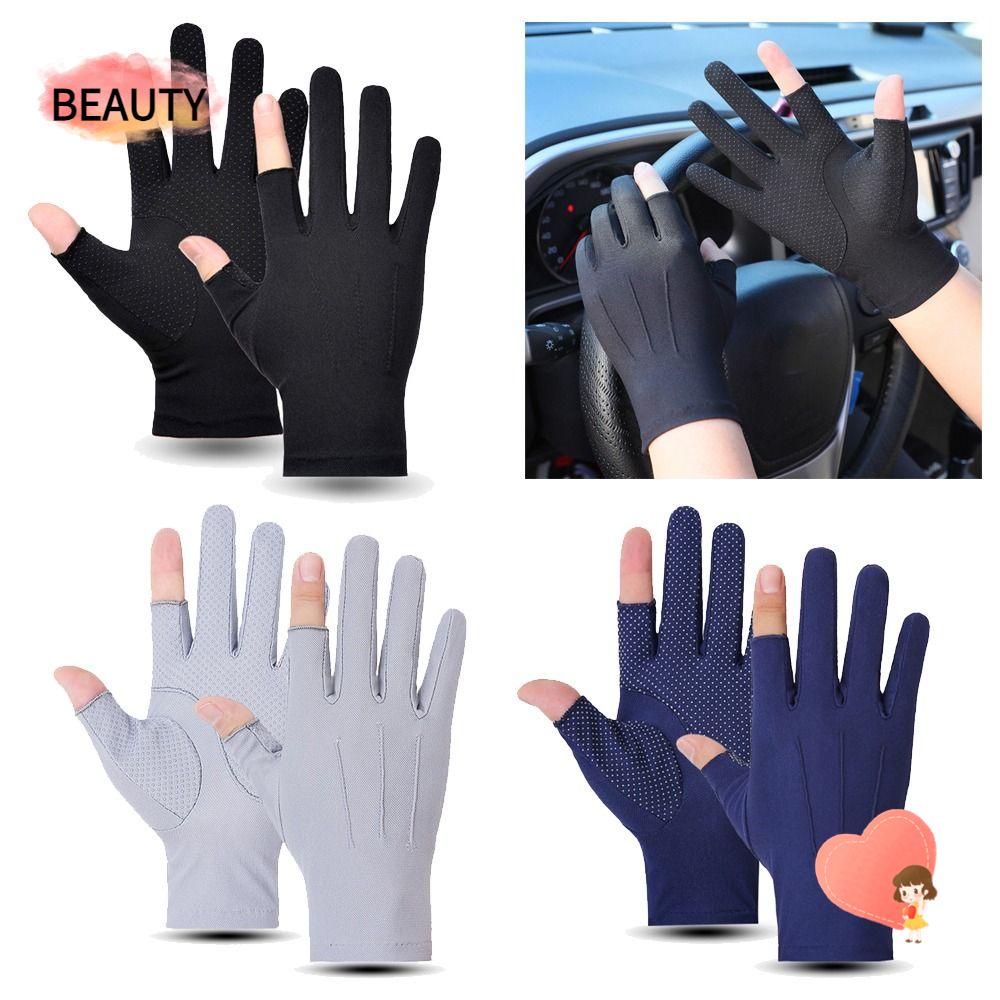 beauty-ถุงมือผู้ชาย-ระบายอากาศ-กีฬา-ขี่จักรยาน-ป้องกันแสงแดด-ถุงมือขับรถ