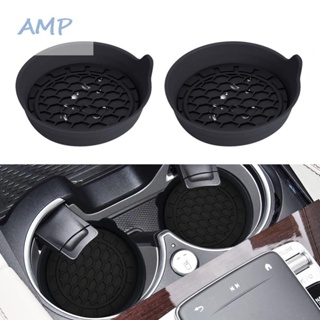 ⚡BABYCITY-TH⚡2 Pack Black Car Cup Holder Coasters with Non-Slip Base Coaster Universal⚡NEW 7