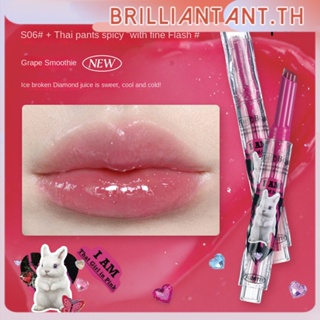 Flortte ลิปสติก First Kiss Stick Love Jelly ลิปสติก ปากกา ลิปบาล์ม Mirror Water Light Lip Glaze bri