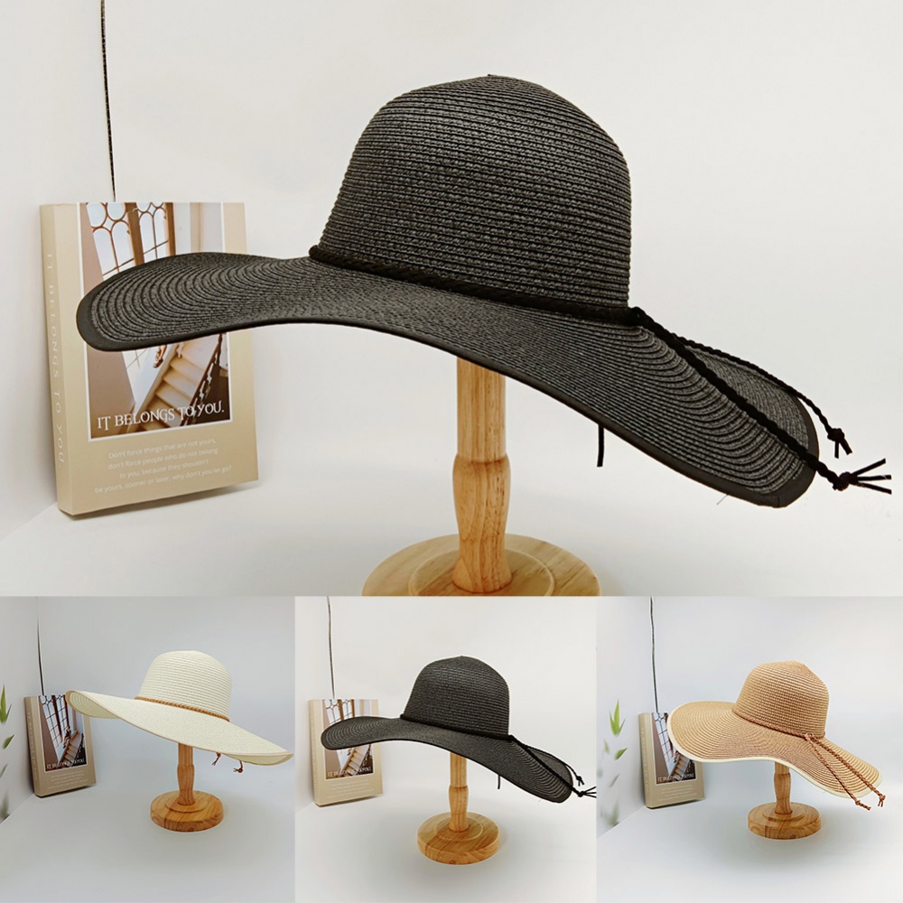 หมวกฟางโพลีเอสเตอร์-ระบายอากาศ-ป้องกันรังสียูวี-สําหรับผู้หญิง-1-ชิ้น