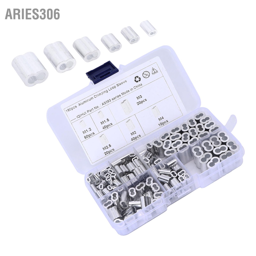 aries306-ชุดปลอกหุ้มสายไฟ-อะลูมิเนียม-6-ขนาด-180-ชิ้น