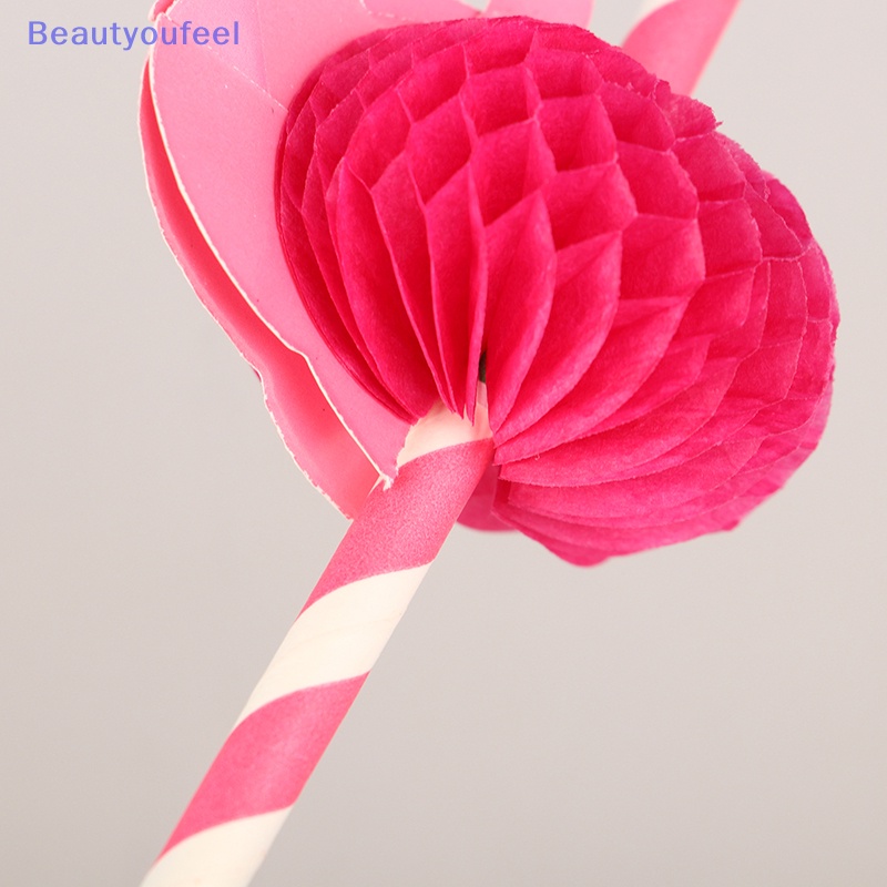 beautyoufeel-หลอดดูดน้ํา-ลายนกฟลามิงโก้-3d-สําหรับปาร์ตี้-งานแต่งงาน-10-ชิ้น