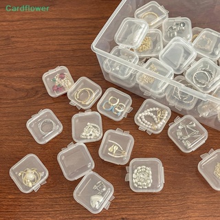&lt;Cardflower&gt; กล่องพลาสติก ทรงสี่เหลี่ยม ขนาดเล็ก แบบพกพา สําหรับใส่เครื่องประดับ ต่างหู 10 ชิ้น