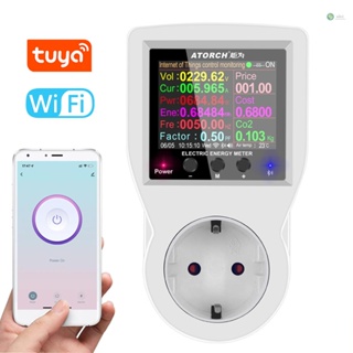 [พร้อมส่ง]Tuya Wifi ปลั๊กไฟอัจฉริยะ หน้าจอสี 2.4 นิ้ว ควบคุมผ่านแอพโทรศัพท์มือถือ