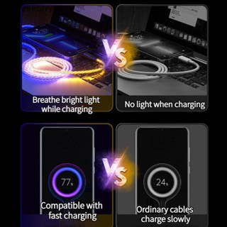 Chee สายชาร์จโทรศัพท์มือถือ LED 3 in 1 Type C Micro USB สําหรับ iphone Samsung Xiaomi Huawei EN