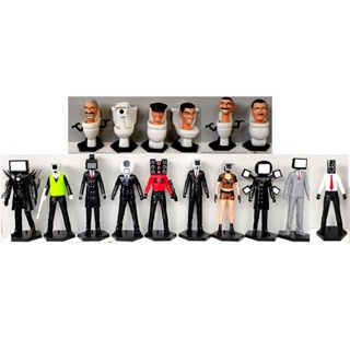 Tiktok Skibidi ตุ๊กตาฟิกเกอร์ PVC รูปคนชักโครก ของเล่นสําหรับเด็ก Skibidi Toilet Action Figure Speakerman TV Man Monitor Man ของเล่นสําหรับเด็ก เก็บสะสม ของขวัญ