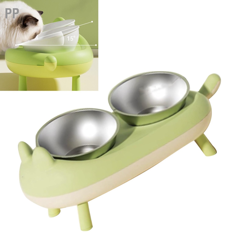 pp-double-bowl-pet-feeder-stainless-steel-elevated-cat-dog-15-degrees-tilted-food-water