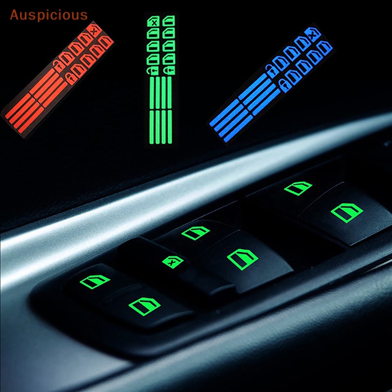 มงคล-สติกเกอร์ปุ่มกดสวิตช์หน้าต่างรถยนต์-แบบเรืองแสง-เพื่อความปลอดภัยในเวลากลางคืน