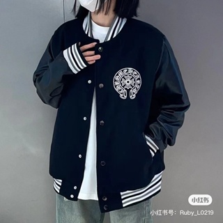 6YH9 Chrome Hearts 2023 autumn and winter New Sanskrit horseshoe embroidered logo design baseball jacket men and womens same fashion all-match