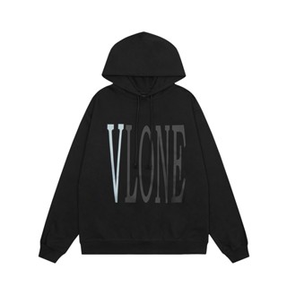 Vlone เสื้อกันหนาว มีฮู้ด ลายโลโก้ตัวอักษร ขนาดใหญ่ ด้านหลังสวยงาม และอินเทรนด์ แฟชั่นสําหรับทุกเพศทุกวัย styleHERER