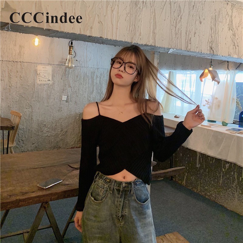 cccindee-เสื้อคาร์ดิแกนลําลอง-แขนยาว-เปิดไหล่-ทรงสลิมฟิต-เซ็กซี่-แฟชั่นใหม่-สําหรับสตรี-2023