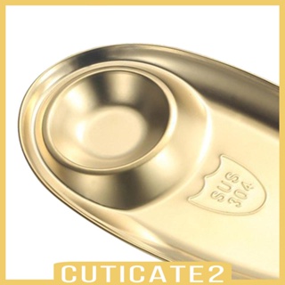 [Cuticate2] แผ่นเกี๊ยว พร้อมช่องใส่ซอส จานรองจาน รูปไข่ อเนกประสงค์ สําหรับโชว์อาหาร สลัด ขนมหวาน