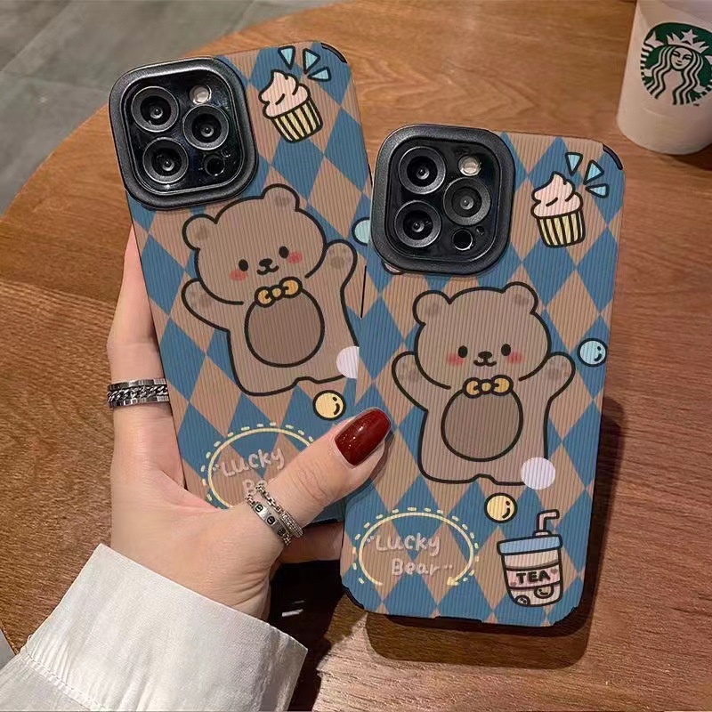 เคสโทรศัพท์มือถือหนังแกะ-แบบนิ่ม-ลายหมี-สําหรับ-iphone-11pro-max-14-promax-11-12-13-6-7-8plus-x-max-15promax