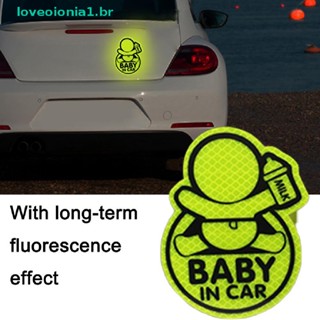 Loveoionia1 สติกเกอร์ไวนิลสะท้อนแสง ลาย Baby On Board Baby in Car สําหรับติดตกแต่งหน้าต่างรถยนต์