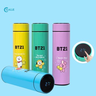 ขวดเก็บความร้อน BTS พร้อมจอแสดงผล LED Bt21 แบบพกพา